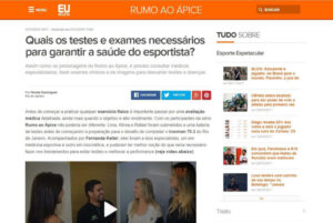 Clipagem: Globo Esporte – Quais os testes e exames necessários para garantir a saúde do esportista?