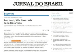 Clipagem: Jornal do Brasil – Ano Novo, Vida Nova: saia do sedentarismo